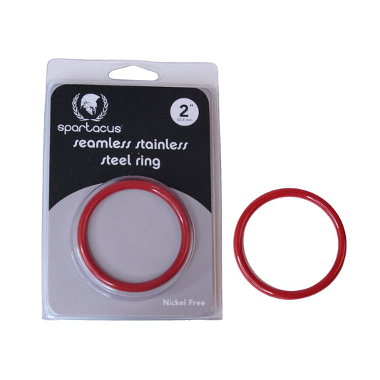 Bague Spartacus sans soudure en acier inoxydable 5 cm (2 po) - Rouge