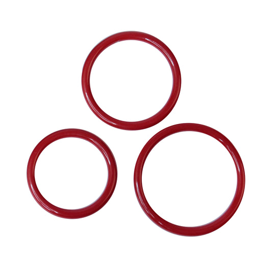Spartacus - Ensemble de bagues en acier inoxydable sans soudure - Rouge