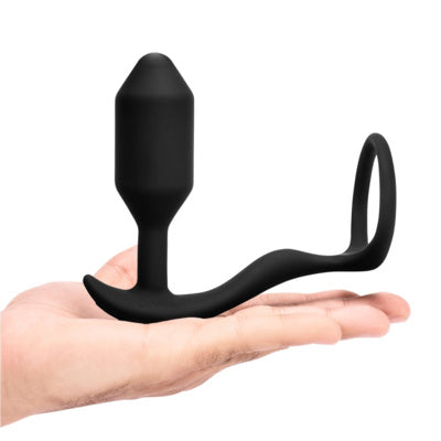 B-Vibe - Plug vibrant Snug Plug &amp; Tug Moyen - Noir