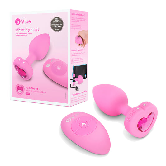 B-Vibe - Plug vibrant en forme de cœur - Taille S/M - Rose