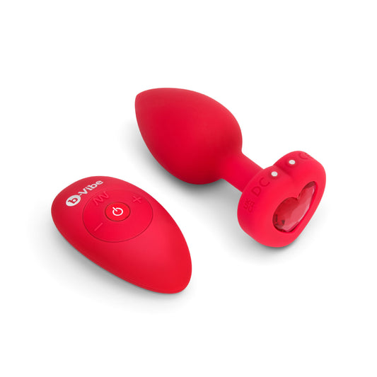 B-Vibe - Plug vibrant en forme de cœur - Taille M/L - Rouge