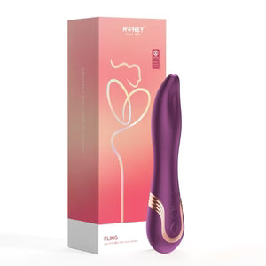 FLING - Vibrateur oral à léchage imitant la langue, contrôlé par application et doté d'un capteur de pression - Violet - Coffret Honey P