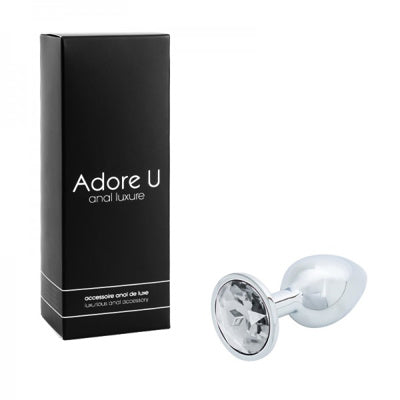 Luxe Anal - Plug anal argenté - Transparent - Petit