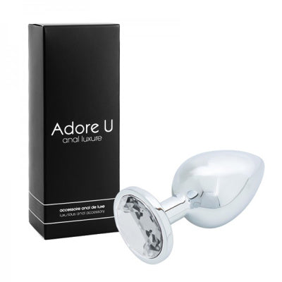 Luxe Anal - Plug anal argenté - Transparent - Grande taille