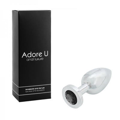 Anal Luxure - Plug anal en acier inoxydable - Noir - Grande taille