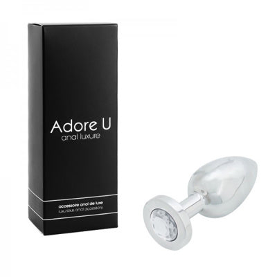 Luxe Anal - Plug anal en acier inoxydable - Transparent - Grande taille