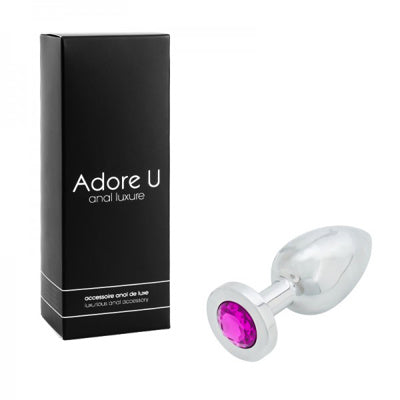 Anal Luxure - Plug anal en acier inoxydable - Violet - Grande taille