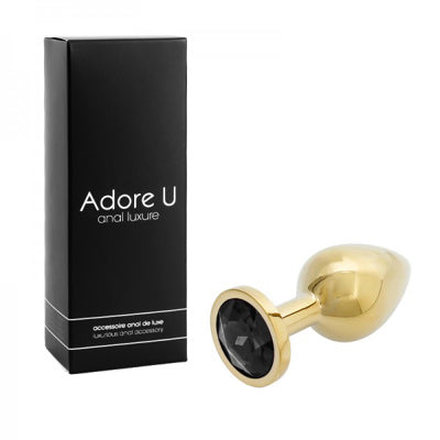 Anal Luxure - Plug anal doré - Noir - Moyen