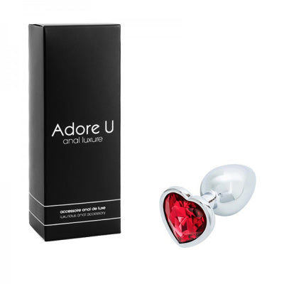 Luxe Anal - Plug anal en forme de cœur - Rouge - Petit