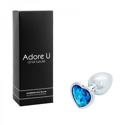 Luxe Anal - Plug anal en forme de cœur - Bleu - Petit