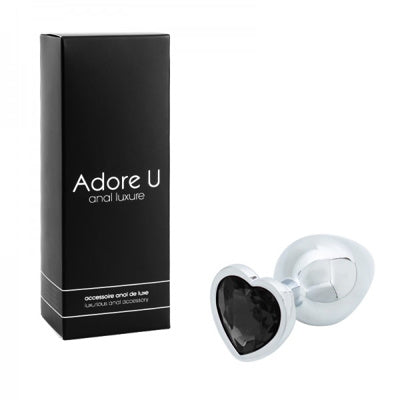 Luxe Anal - Plug anal en forme de cœur - Noir - Moyen