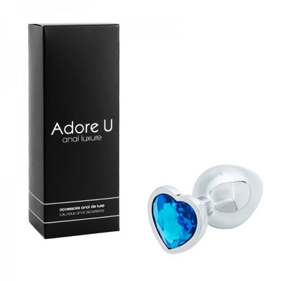 Luxe Anal - Plug anal en forme de cœur - Bleu - Moyen