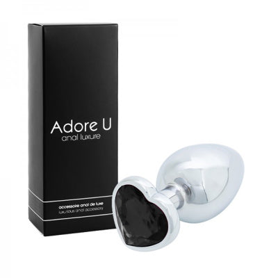 Luxe Anal - Plug anal en forme de cœur - Noir - Grande
