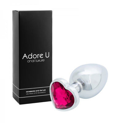 Luxe Anal - Plug anal en forme de cœur - Rose - Grande