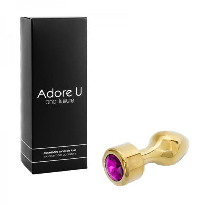 Luxe Anal - Plug anal doré - Violet - Grande taille *Vente finale*