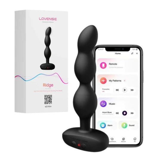 Lovense - Perles anales rotatives et vibrantes Ridge - Noires