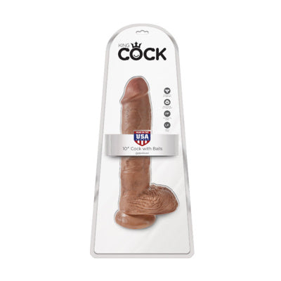 King Cock - Pénis de 25 cm avec testicules - Bronzé