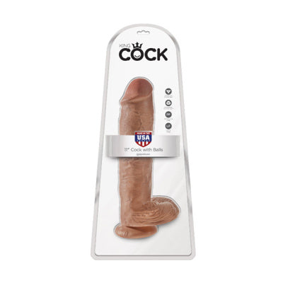 King Cock - Pénis de 28 cm avec testicules - Bronzé