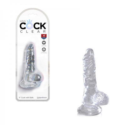 King Cock - Pénis de 10 cm avec testicules - Transparent