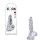 King Cock - Pénis de 10 cm avec testicules - Transparent