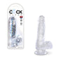 King Cock - Pénis de 15 cm avec testicules - Transparent