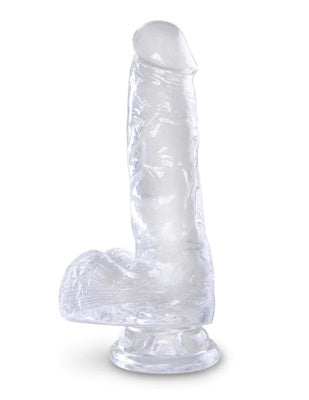 King Cock - Pénis de 15 cm avec testicules - Transparent