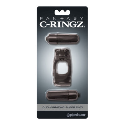 Fantasy C-Ringz - Anneau vibrant double - Noir