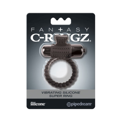 Anneau vibrant Fantasy C-Ringz en silicone - Noir