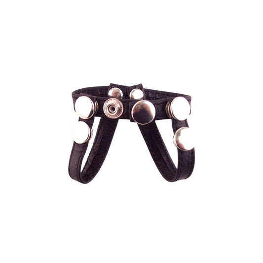 Rouge - Sangle rehausseuse de maintien scrotal - Noire