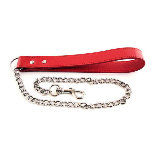 Rouge - Lanières en cuir avec chaîne - Rouge