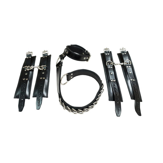 Rouge - Attache-sac en cuir avec anneau en D