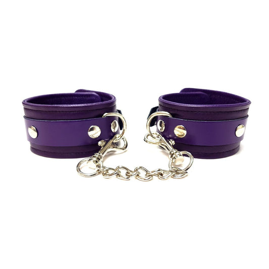 Rouge - Leather Ankle Cuffs - Purple