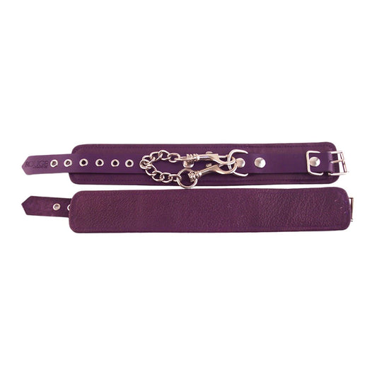 Rouge - Leather Ankle Cuffs - Purple