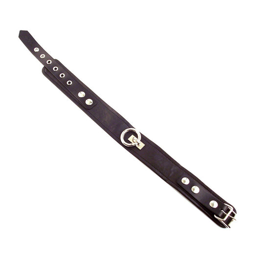 Rouge - Leather Plain Collar - Black